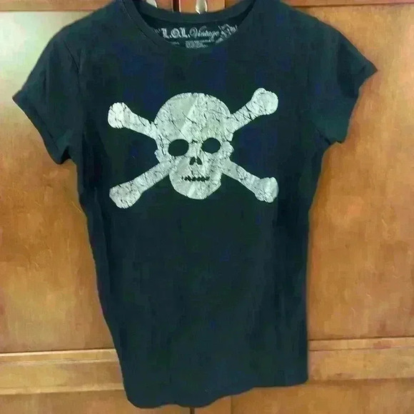 L.O.L. Vintage, Sz XXL RUNS SMALL!!See Measurements, black w/Metallic Skull - Picture 1 of 4